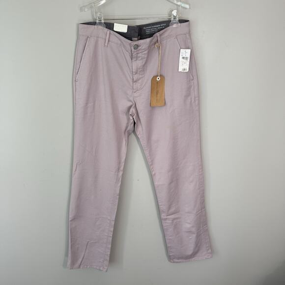 ADRIANO GOLDSCHMIED Standard Issue Khaki Pants Straight Leg Pinkish Color 36 New - Picture 1 of 5